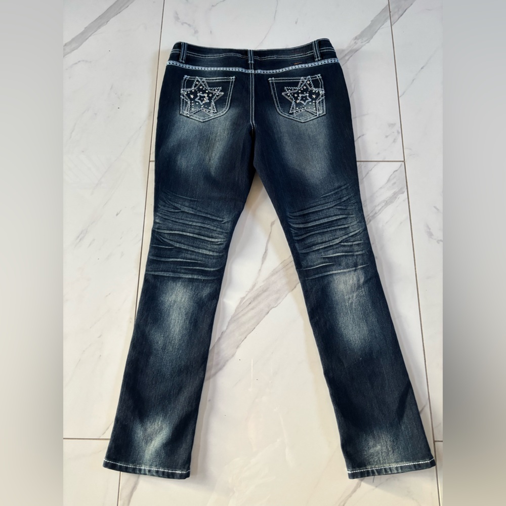 Seven7 Women's Dark Blue Straight Leg Jeans - Picture 2 of 14